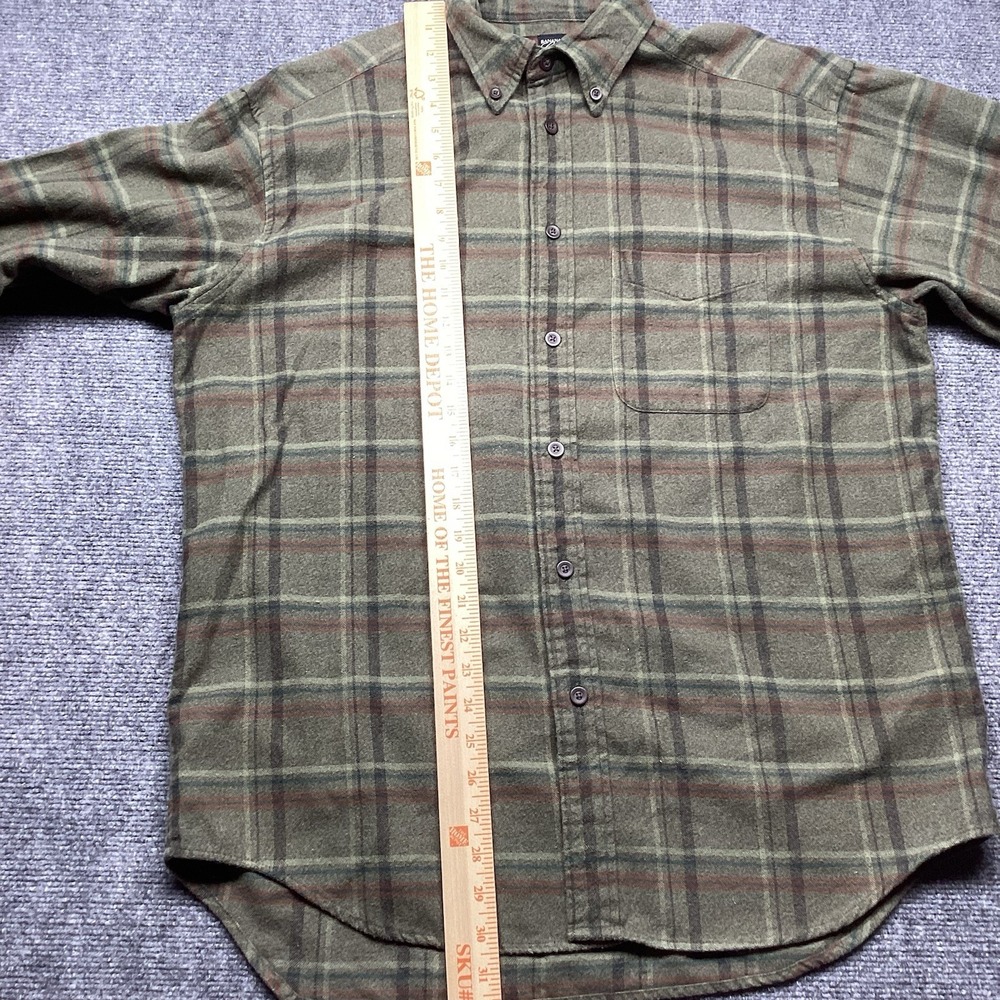 Vintage Banana Republic Cabinwear Flannel Shirt Mens Medium Plaid Green Cotton - Picture 5 of 9
